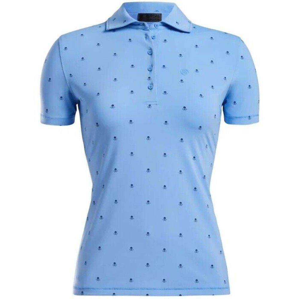 G/Fore Skull Killer T’s Polo Vista Blue Golf Shirt Golf Womens NEW